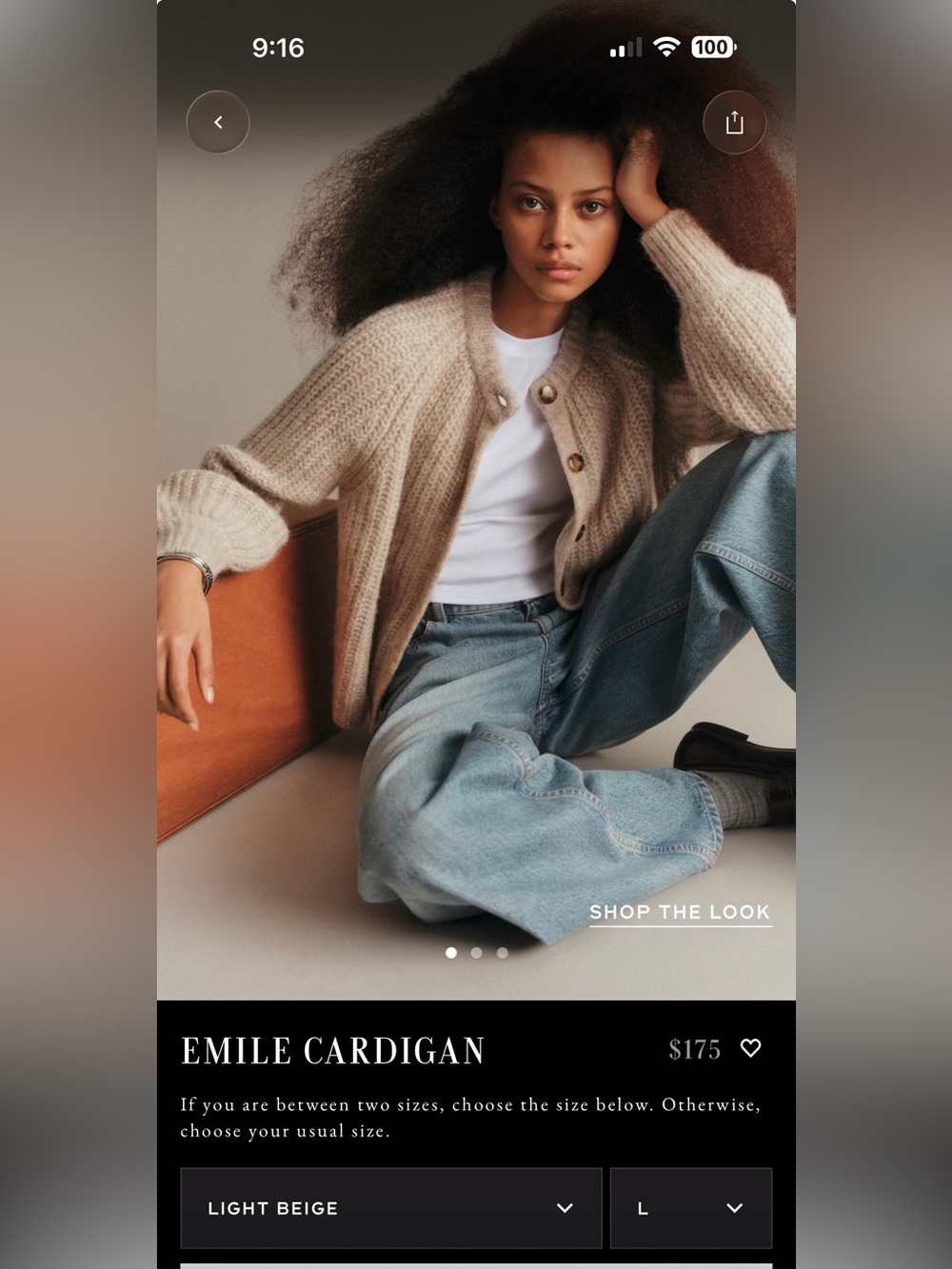 Sezane Emile Cardigan in Light Beige
